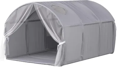 Image de Tente tunnel Vitalispa Kubby Gris 100x80cm avec fenêtre et filet, Model 55817