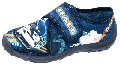 Produktbild von Fischer Markenschuh Jungen-Klett-Hausschuh mit Rennwagen
