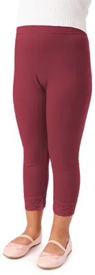 Image de Leggings 3/4 en coton avec dentelle Merry Style pour fille MS10-228 (bordeaux, 140 cm)