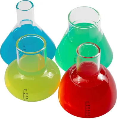 Zdjęcie produktu dla Kielony laboratoryjne szklane 4 sztuki (100% szkło