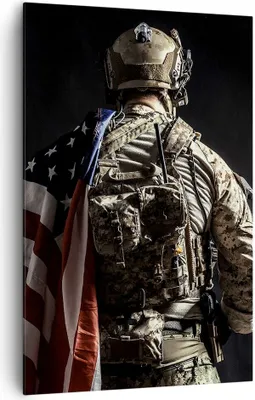 Produktbild von Bild auf Leinwand - Leinwandbild - Einteilig - Soldat Armee - 80x120cm - Wand Bild - Wanddeko - Wandbilder - Leinwanddruck - Kunstdruck - Wanddekoration - Leinwand bilder - Wandbild - PA80x120-4064