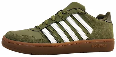 Immagine prodotto di Scarpe da uomo K-Swiss Court Palisades, sneakers sportive con lacci, colore verde, ideali per il tempo libero