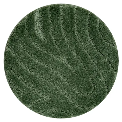 Produktbild von Badteppich SUPREME Kreis WAVES, Wellen, rutschfest, weich – grün Grün rotondo 50 cm