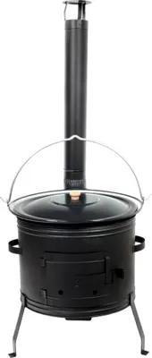Produktbild von Gulaschkanone 39 cm schwarz inkl. 15 Liter Gulaschkessel, Deckel