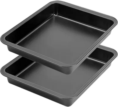 Produktbild von Quadratische Backform - Antihaftbeschichtung - Set von 2 - Kohlenstoffstahl - 25 x 25 cm