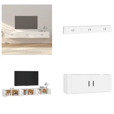 Produktbild von vidaXL TV Wandschränke 3 Stk. Weiß 100x34,5x40 cm - TV-Wandschrank - TV-Wandschränke - TV-Schrank - TV-Konsole