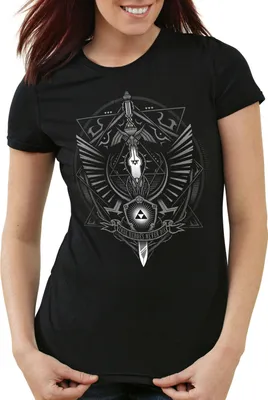 Produktbild von style3 Hyrule Wappen Damen T-Shirt link gamer, Farbe:Schwarz, Größe:L