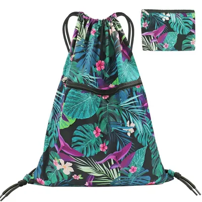Immagine prodotto di Borsa a sacco con coulisse, grande, pieghevole, nera, 38x48 cm