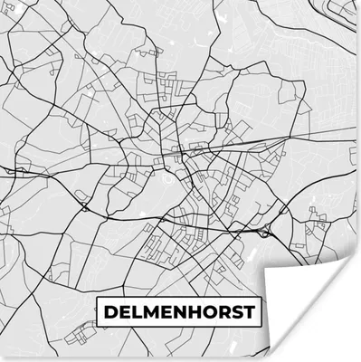 Produktbild von MuchoWow® Poster Delmenhorst - Karte - Stadtplan - Deutschland 100x100 cm - Babyzimmer