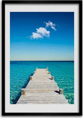 Produktbild von Bild - Bilderrahmen - 50 cm x 70 cm - MDF - Rahmen - Wandkunst Hölzerner Pier