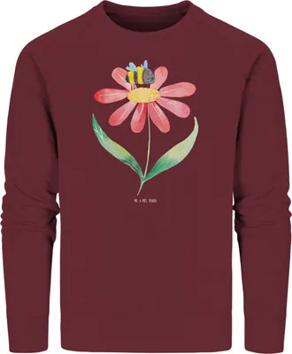 Produktbild von Mr. & Mrs. Panda Baumwoll Pullover Hummel Blume Größe M - Burgundy - Geschenk, Biene, Wespe, Bio, Lustige Sprüche, Sweatshirt, Hummeln, Natur, Sweater, Pulli