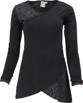 Produktbild von Hippie Minikleid Boho Chic, Tunika - Schwarz, Damen, Baumwolle, Größe: S