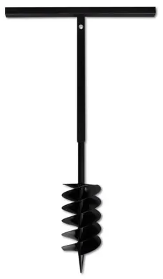Obrázok produktu pre Zemný vrták - 150 mm, ručný zemný vrták - 3 spirálové vrtáky - záhradný nástroj s rukoväťou - rozoberateľný - armádna zelená