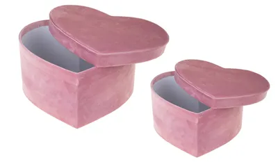 Immagine prodotto di Set 2 Scatole Cuore 27 e 25 cm Velluto