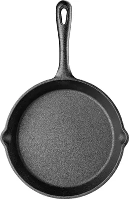 Image de Poêle en fonte - 20 cm - Pour induction et gaz - Sans couvercle - Noir