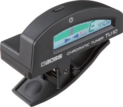 Produktbild von Boss TU-10 Clip-On Stimmgerät, Schwarz, CR2032-Batteriebetrieben, Stimmbereich C0-C8