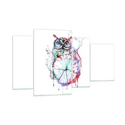 Produktbild von Bilder auf glas - Eule intelligent Geschöpf Kinder - 120x70cm - Glasbilder - Wandbilder - Kunstdruck - zum Aufhängen bereit - Wanddekoration aus Glas - Glas Bilder - Wandbild auf Glas - GDL120x70-2984