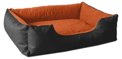 Obrázek produktu pro Pelíšek pro psy LUPI omyvatelný,(D) cca 80x65x18cm,ORANGE-GARDEN (černá/oranžová)