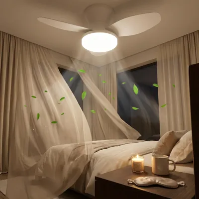 Produktbild von 60W 3 Flügeln Deckenventilator mit Beleuchtung, LED Deckenleuchte 95cm, Dimmbare Deckenleuchte mit Fernbedienung für Schlafzimmer, Wohnzimmer, Balkon