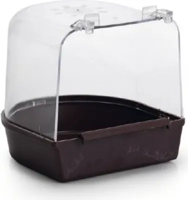 Produktbild von Badehaus Rund - Vogelbad - Assorti braun und weiß - groß - 13x13x13 cm