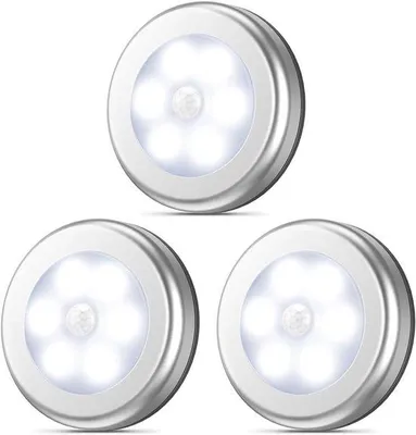 Image de Lampe à détecteur LED - Lampe de chevet magnétique - Lampes de chevet intelligentes sans fil - Pour placard, cuisine et couloir - Lot de 3
