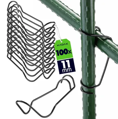 Produktbild von KADAX Pflanzstab Verbinder Ø 11 mm, 100 Stück, Verbindungsschnallen aus Stahl für Bambusstäbe, Tonkinklammern zur stabilen Fixierung von Rankhilfen im Garten