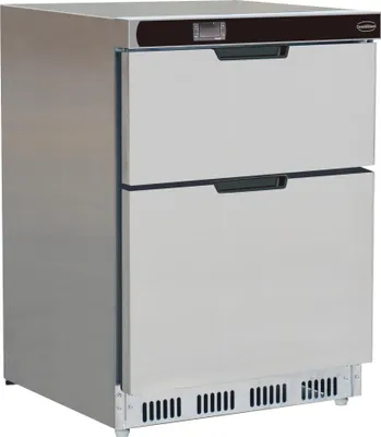 Immagine prodotto di Frigorifero Combisteel a 2 cassetti - raffreddamento ventilato, acciaio inox, 101 litri