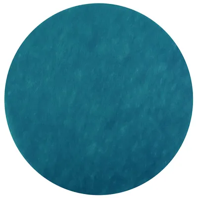 A single teal-colored circular placemat is shown against a white background.