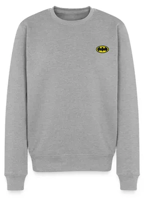 Produktbild von Spreadshirt DC Comics Batman Original Logo Stick Herren Premium Pullover, XL, Grau meliert