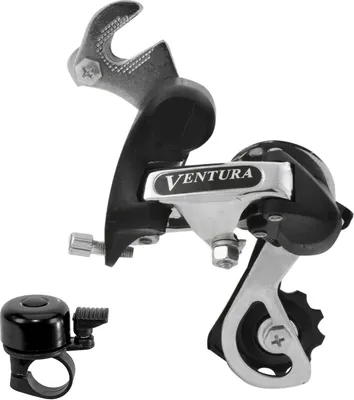 Produktbild von VENTURA 6/7S Schaltwerk 6-/7-fach 28 Zähne Schwarz-Silber inkl. Fahrradklingel
