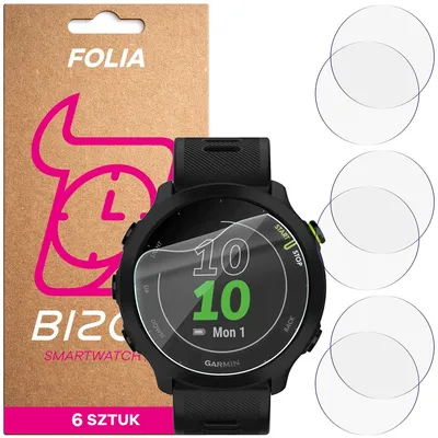 Produktbild von 6x Schutzfolie für den Bildschirm für Garmin Forerunner 55, Bizon Watch HydroFlex