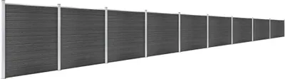 Zdjęcie produktu dla vidaXL Zestaw elementów ogrodzenia WPC 1564x186 cm czarny