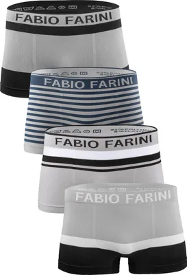 Produktbild von Fabio Farini - 4 Stück Herren Unterhosen - Männer Retroshorts aus weicher Microfaser im sportlichen Look mit Logoschriftzug
