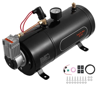 Image de Compresseur d'air 12V avec réservoir de 3 litres - Pression de travail : 120 PSI - Automatique - Portable