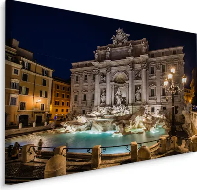 Obrázek produktu pro Obraz dekorace s 3D efektem pro obývací pokoj Řím architektura fontána 120x80cm