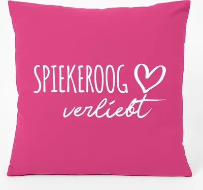 Produktbild von Huuraa Kissen Spiekeroog verliebt 40x40cm mit Füllung Fuchsia Baumwolle Dekokissen Geschenkidee