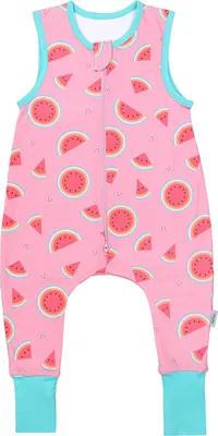 Produktbild von TupTam Sommerschlafsack Baby mit Beinen– Leichter Schlafsack Baby Sommer 0.5 TOG, , Farbe: Wassermelone, Größe: 116-122