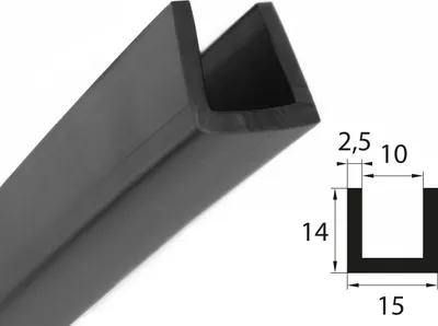 Produktbild von V36 Fassungsprofil Fassungsbereich 10 mm Kantenschutz EPDM Gummiprofil Gummidichtung
