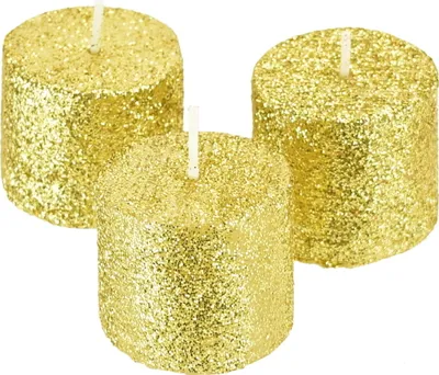 Produktbild von Kerzen mit Goldglitter 3,8 cm - 3 Stück