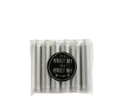 Produktbild von Rustik Lys Dinnerkerzen 2,1 × 12 cm – Silber – 6 Stück