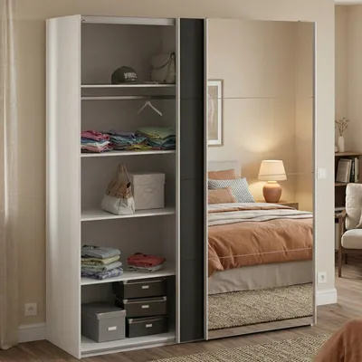 Image de Taxus - Armoire 2 Portes, 182x220h cm Blanc, Portemanteau