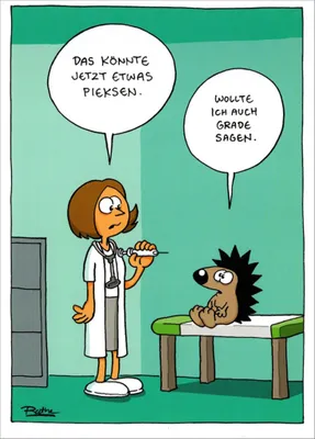 Produktbild von Cartoon-Postkarte Ralph Ruthe "Das könnte jetzt etwas pieksen."