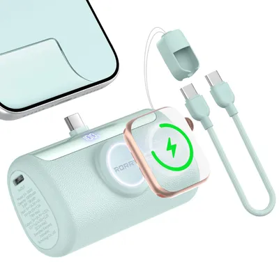 Image de Batterie externe RORRY PalmGo, 10000 mAh, mini, avec charge rapide PD 22,5 W et port USB-C intégré