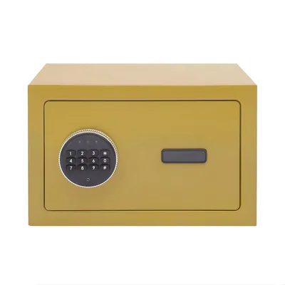 Produktbild von Elektronischer Safe aus kaltgewalztem Stahl mit Alarm & Zahlenschloss – 31×20×20 cm – Gold