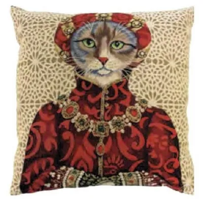 Produktbild von Gobelin Kissen Katze Mittelalter
