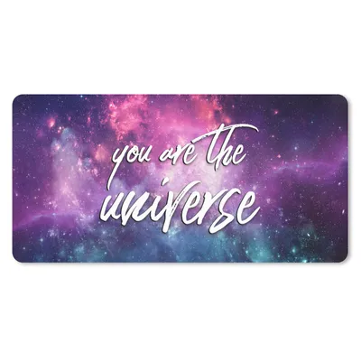 Produktbild von MuchoWow® Schreibtischunterlage Zitate - 'Du bist das Universum' - Sprichwörter - Jungen - Mädchen - Kinder 80x40 cm - XXL Mauspad - Gaming Mauspad
