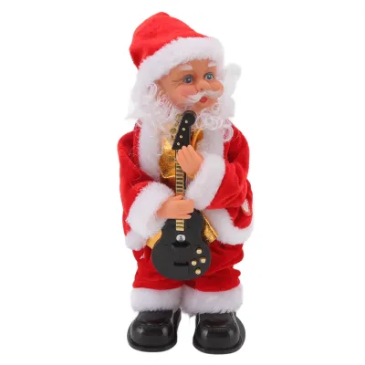 Produktbild von Elektrischer, musikalischer, tanzender Weihnachtsmann, interessanter, hüftschwingender Weihnachtsmann, Puppe, Dekoration, Geschenke, Gitarre