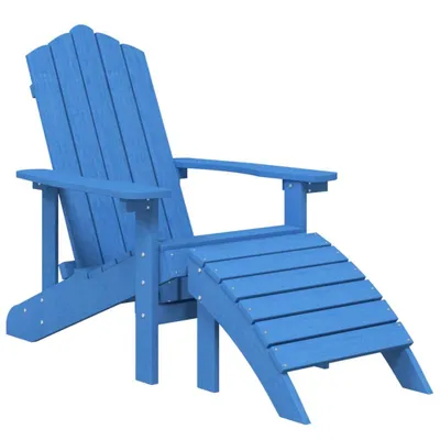 Immagine prodotto di Sedia da Giardino Adirondack con Poggiapiedi Blu Acqua in HDPE