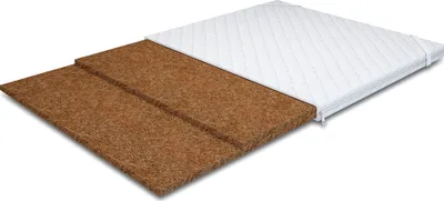 Produktbild von MR GROUP Matratzentopper COCO TWO 130 x 200 cm Topper, Kokos Topper Höhe ca. 3 cm H4 Matratzenauflage hohe Festigkeit weiß Mikrofaser