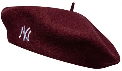 Produktbild von New Era Script Beret New York Yankees Baskenmütze bordeaux